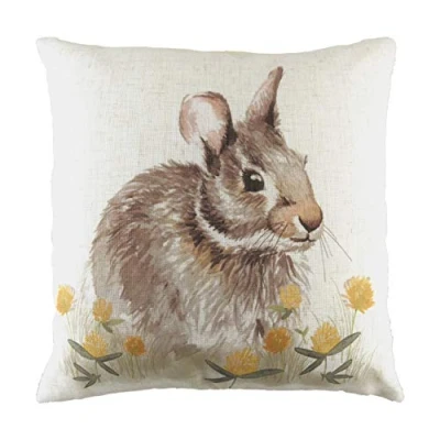 Image de Evans Litchfield Housse de Coussin Motif lièvre Bois Blanc 43 x cm