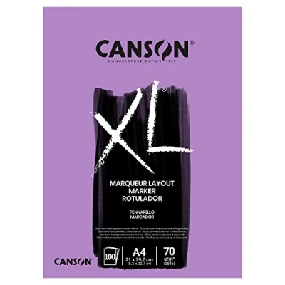 Image de Lot de 5 Bloc 100 feuilles XL® Marker (collées 1 côté) A4 70g/m², très lisse blanc