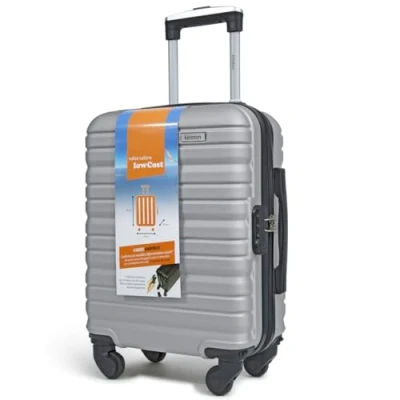Image de KINSTON Valise Cabine pour EasyJet 4 Roues Détachables Taille LowCost Bagage à Main Léger et Durable, Pivotantes Amovibles Démontable Argent