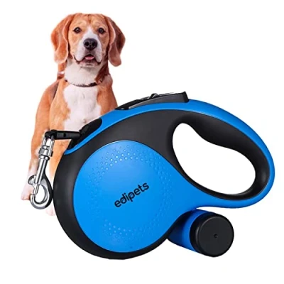 Image de Edipets, Laisse Chien, Enrouleur, Extensible, Rétractable, 5 et 8 Mètres, Flexible de Dressage Promenade, pour Petits, Moyens Grands Chiens (Bleu, Mètres)