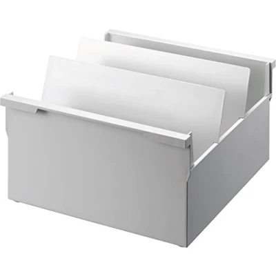 Image de helit H6201082 Boîte de fiches « The Admin » Format A4 paysage avec 2 supports pivotants Gris clair