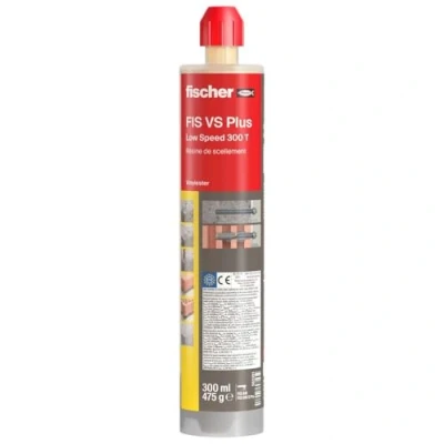 Image de Fischer Résine vinylester Polyvalente FIS V Plus 300 ML sans styrène pour béton fissuré, Non fissuré et maçonnerie / 1 Cartouche + 2 becs mélangeurs Mr
