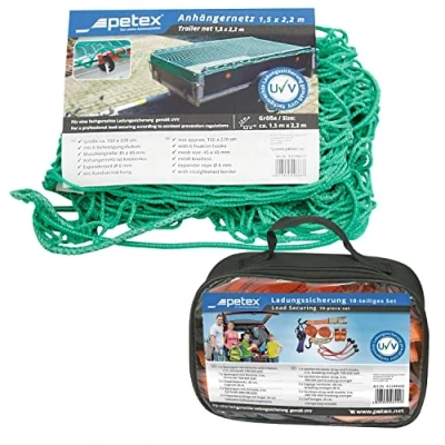 Image de PETEX Filet de remorque 10 pièces Vert 1,5 x 2,2 m