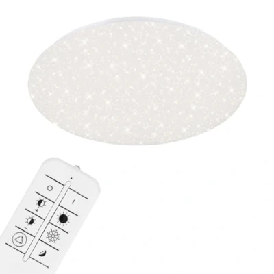 Image de Briloner Leuchten Lampe de plafond LED blanc étoilé avec température couleur réglable par télécommande Dimmable, 48W Diamètre 49,5 cm