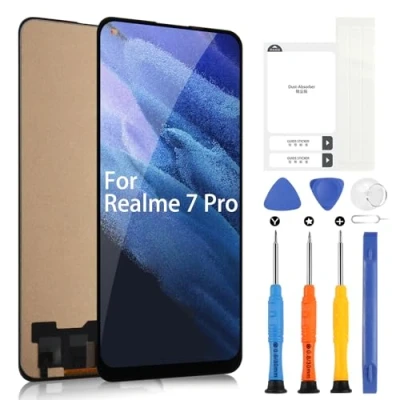 Image de ARSSLY Écran LCD pour Oppo Realme 7 PRO RMX2170 Digitizer Tactile Remplacement Assemblée avec Outils(6.4&quot;, Noir)