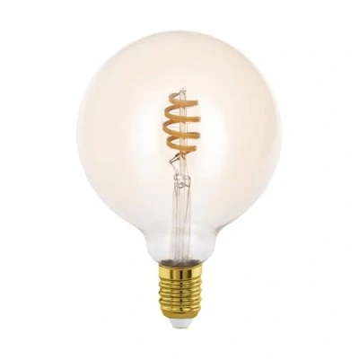 Image de Eglo connect.z Ampoule LED E27 connectée, G125, ZigBee, contrôlable par appli et commande vocale, dimmable, blanc chaud froid, 360 lumens, 5 watts, ambré, design vintage
