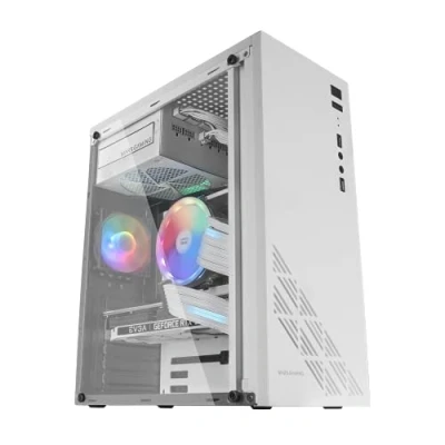 Image de Mars Gaming MC100W, Boîtier de Jeu ATX, Ventilateur FRGB 9cm, Ventilation Convect Cool, Blanc