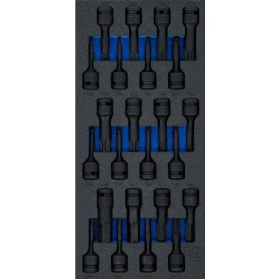 Image de BGS 74514 Insert de servante d’atelier 1/3 : Jeu douilles à embouts puissance 12,5 mm (1/2&quot;) 24 pcs.