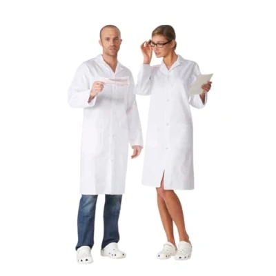 Image de KODAMA Blouse Blanche de Laboratoire 100% Coton Fermeture par Boutons Pression