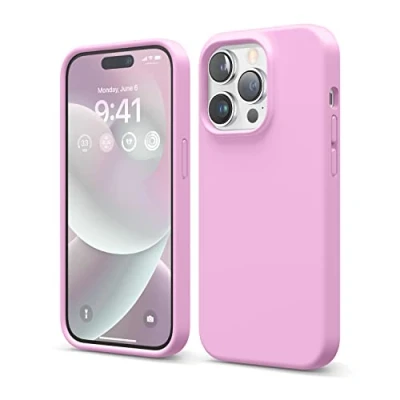 Image de elago Coque Silicone Liquide Compatible avec iPhone 14 Pro Étui (6.1), Premium, Housse Protection Complète Case Antichoc à 4 Structure, Microfibre Douce Empêche Rayures (Rose Vif)