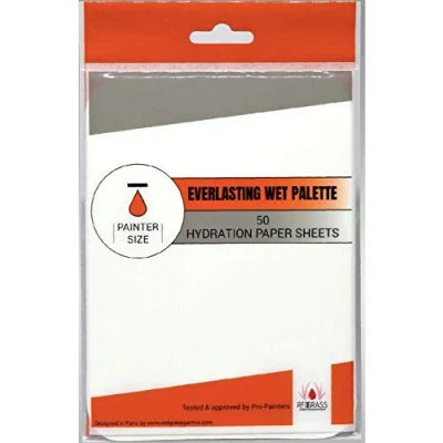 Image de 50 Hydration Paper Sheets Everlasting Wet Palette Painter Size