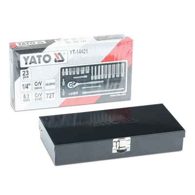 Image de YATO YT 14421 Jeu de douilles 23 Acier d&#039;outil, chrome vanadium 1/4