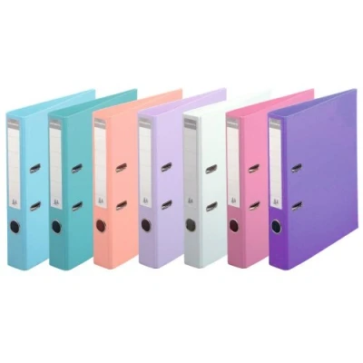 Image de Exacompta Réf. 53044E Carton de 10 Classeurs à levier A4 Prem&#039;Touch Dos 50 mm Mécanique 55 Dimensions extérieures : 32 x 29 5 cm Format classer 6 couleurs pastels assorties