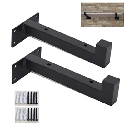 Image de Shelf bracket Lot de 2 Equerre Metal Étagère,Industriels Fer Support Etagere Murale,Rack Équerre Fixation Étagère,avec Vis,Noir(40cm/15.7in)
