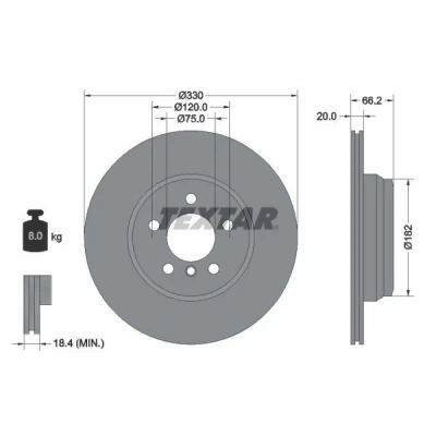 Image de TEXTAR PRO 92241903 Disque de frein 330 20 05/06 120 ventilé l&#039;intérieur revêtu sans boulon fix roue, moyeu roue BMW: 3 Berline