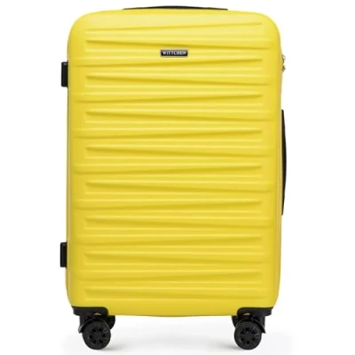 Image de WITTCHEN Skyspeed Line Bagages Moyenne Valise à Coque Dure ABS roulettes Trolley de Voyage Serrure Combinaison Poignée télescopique 4 Jaune