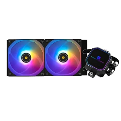 Image de Thermalright Frozen Prism 240 Black ARGB CPU Refroidisseur d&#039;eau avec Deux Ventilateurs PWM,Vitesse de Rotation la Pompe à Eau est 3300tr/min,pour AMD AM4/AM5,Intel 1150/1155/1200/1700/2011