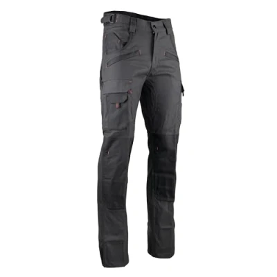 Image de LMA 1261 Argile Pantalon avec Poches Genouillères, Gris Nuit/Noir (44)