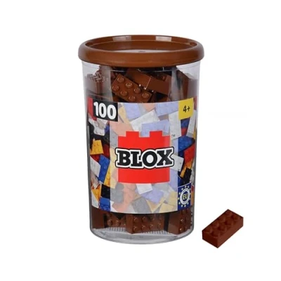 Image de Simba Blox Lot de 100 Briques Construction Marron pour Enfants à partir 3 Ans et Plus, 8 Haute qualité, entièrement compatibles avec Nombreux Autres Fabricants