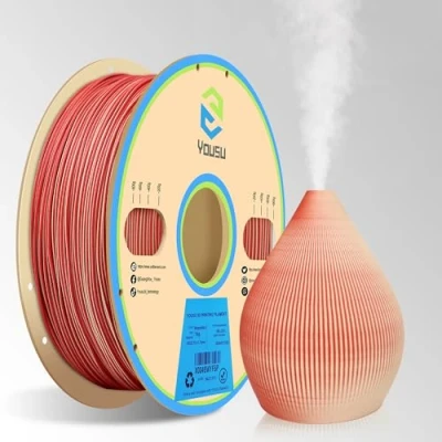 Image de YOUSU filament PLA en bois double couleur de 1,75 mm, 1 kg, multicolore pour imprimante 3D, fibres véritables ajoutées d&#039;impression convient à la plupart des imprimantes