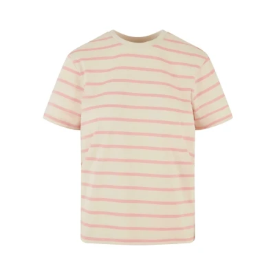 Image de Urban Classics Striped Tshirt imprimé, Femme, Taille: Large, Lemonadepink whitesand