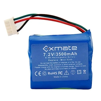 Image de Exmate 7,2V 3500mAh Ni MH Batterie de Rechange pour Braava 380 380T, 390, 390T, Menthe 5200 5200B 5200C Aspirateur