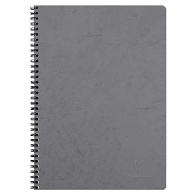 Image de Clairefontaine 781425C Collection Age Bag Un Cahier à Spirale Gris A4 21x29,7 cm 100 Pages Petits Carreaux Papier Blanc 90 g Couverture Carte Lustrée Grain Cuir