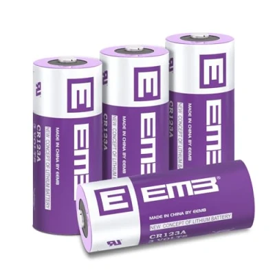Image de EEMB Pile CR123A Lithium 3V Lot de 4 Piles CR123 CR17345 1700 mAh Longue Durée Haute Performance pour Lampe Poche, Instrument Intelligent, Microphone etc