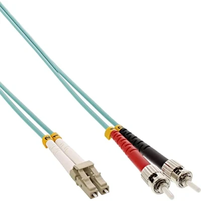 Image de InLine Cordon de raccordement LC multi mode (M) pour ST 50 cm fibre optique 125 microns OM3 sans halogène…