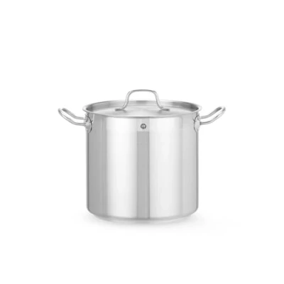 Image de HENDI Marmite, haute, couvercle avec trous de vapeur, pot cuisson, casserole, braisière, faitout, convient à toutes les sources chaleur, lavable au lave vaisselle, 10L, ø240x(H)220mm, inox