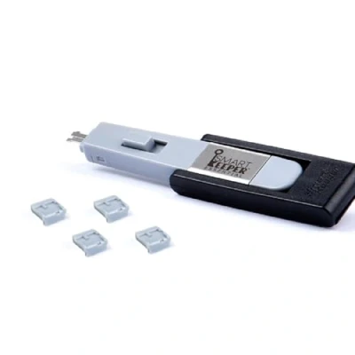 Image de SmartKeeper Essential Lot de 4 bloqueurs Port B Mini USB + Clé Gris