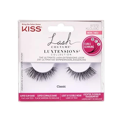 Image de KISS Lash Couture LuXtensions Collection 1 paire de faux cils classiques, légers et flexibles avec bande colle à