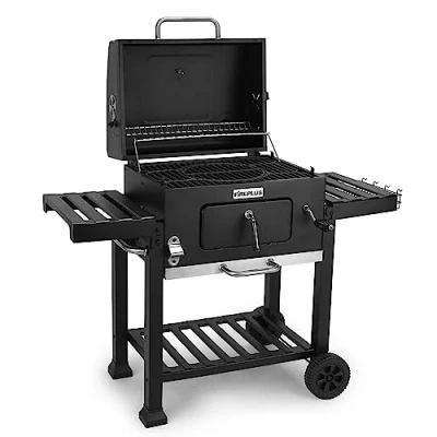 Image de FIREPLUS 24811 Charbon Grill Raphael 116,5 x 131 56 cm Acier Noir
