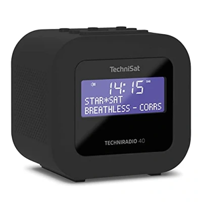 Image de TechniSat TECHNIRADIO 40 réveil radio DAB+ (DAB, FM, avec deux temps de réglables, minuteur, fonction Snooze, écran LCD réglable, recharge USB) noir