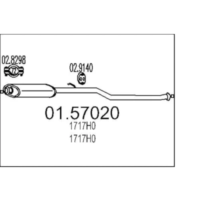 Image de MTS 01.57020 Silencieux Intermédiaire 1510 CITROËN: Berlingo / First I Van, I, PEUGEOT: Partner Combispace