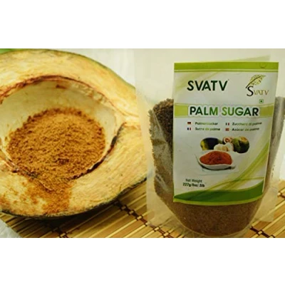 Image de Poudre de sucre palme roux SVATV d&#039;édulcorant naturel Sans gluten édulcorants Alternative au raffiné Aucun agent conservation ajouté arômes artificiels 227g