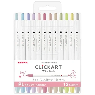 Image de ZEBRA Clickart PL WYSS22 12CPL Lot de 12 stylos à base d&#039;eau