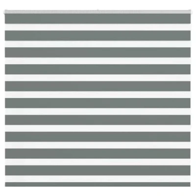 Image de vidaXL Store zèbre Gris foncé Largeur du Tissu 150,9 cm Polyester, à Enrouleur zébré, zébré pour fenêtre, vitre