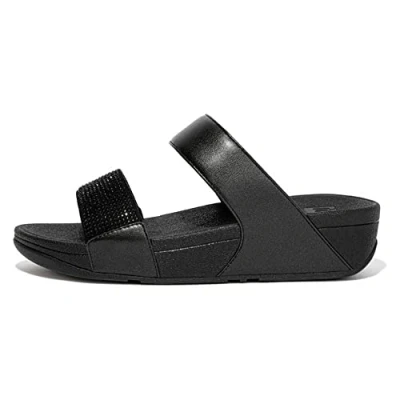Image de Fitflop Femme Toboggan orné de Cristaux Lulu Sandale cale, Tout Noir, 38 EU