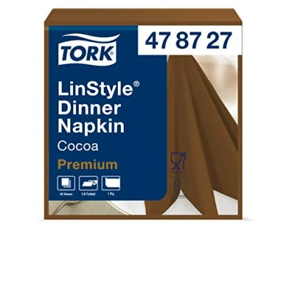 Image de Tork 478727 serviettes Dinner Premium Linstyle couleur cacao / 1 pli 39cm x 12 50