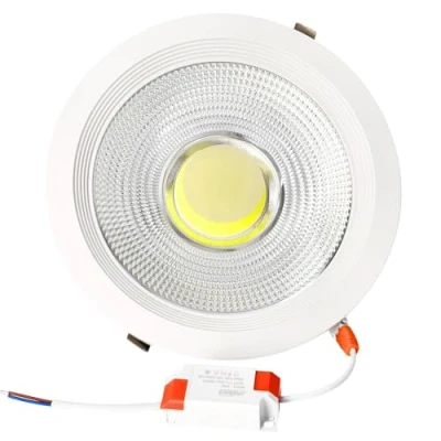 Image de JANDEI Spot Encastré LED COB 30W, Etanche à Cadre Rond en Aluminium Blanc, 212x52mm (trou d&#039;encastrement 185mm), 2700 Lumen. IP44 pour salle de bain, cuisine 1 unité (Lumière neutre 4200K)