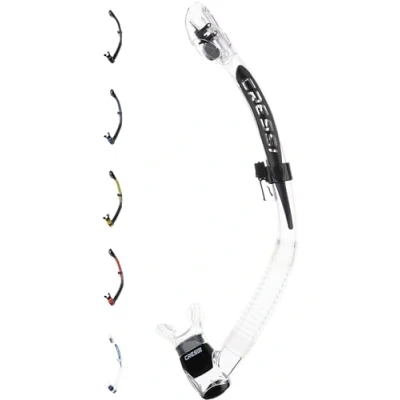 Image de Cressi Itaca Ultra Dry Snorkel Tuba Sec pour la plongée et l&#039;apnée Unisex Adult, Transparent/Noir, Taille Unique