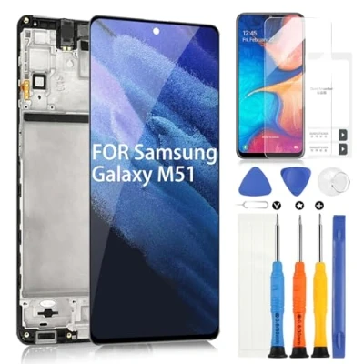 Image de OLED LCD Écran pour Samsung Galaxy M51, Remplacement M51 M515F SM M515F/DSN 6,7&quot; Tactile Assemblée Verre Digitizer avec Outils (Noir Cadre)