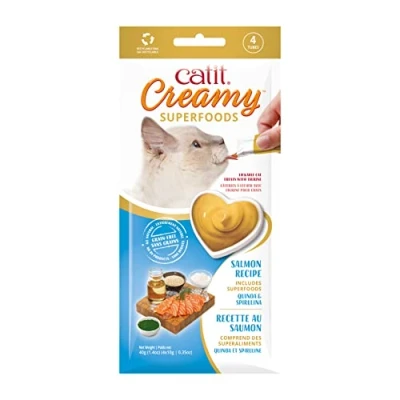 Image de Catit Creamy Superfood Pâte à lécher pour Chats avec Saumon et superaliments Quinoa spiruline