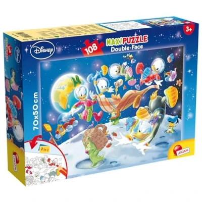 Image de Lisciani Mouse in Space MICKEY &amp; Friends PUZZLE RECTO/VERSO 108 PIECES 48298, multicolore