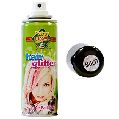 Image de 1 BOMBE A PAILLETTES MULTICOLORE CHEVEUX CORPS 125 ML