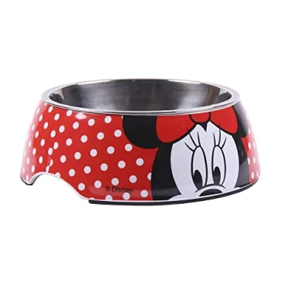 Image de Mangeoire pour chiens Minnie Mouse 760 ml Mélamine Métal Multicouleur