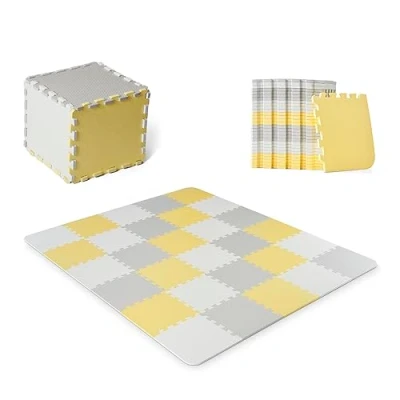 Image de Tapis en mousse 1er age Kinderkraft LUNO Puzzle d&#039;eveil bébé Jaune