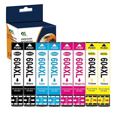 Image de OGOUGUAN 604XL Cartouche d&#039;encre Compatible Epson 604 XL pour XP 2200 2205 3200 3205 4200 4205 WF 2910 2930 2935 2950 (2x Noir, 2x Cyan, Magenta, Jaune)