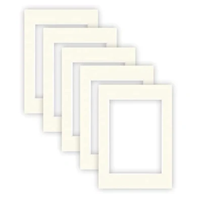 Image de nielsen Conservation Passepartout carton 1,5 mm set de 5 pièces format extérieur 29,7x42 cm (DIN A3) pour d&#039;image 21x29,7 A4) blanc crème surface structurée